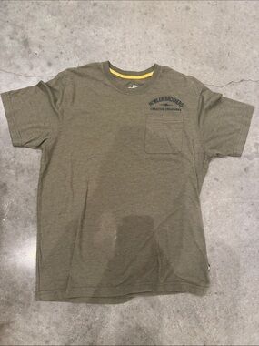 Howler Brothers Creative Creatures Trout Pocket Tee Men’s Medium Olive Heather